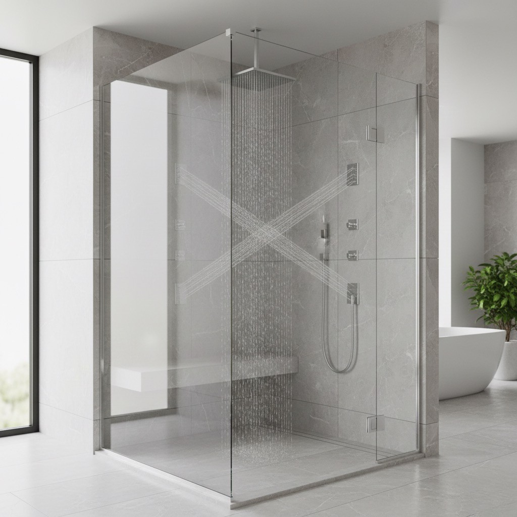 Eckdusche mit 2-flügeliger Tür für den Eckeinstieg